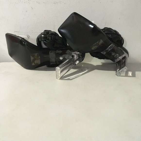 NWT CAPE ROBBIN ZIMMER CLEAR CHUNKY BLOCK HEELS BLACK 5.5 - Picture 13 of 13